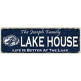 thumbnail image 1 of The JOSEPH Family Lake House Sign 8x24 Metal Fishing Cabin Decor 108240101356, 1 of 1