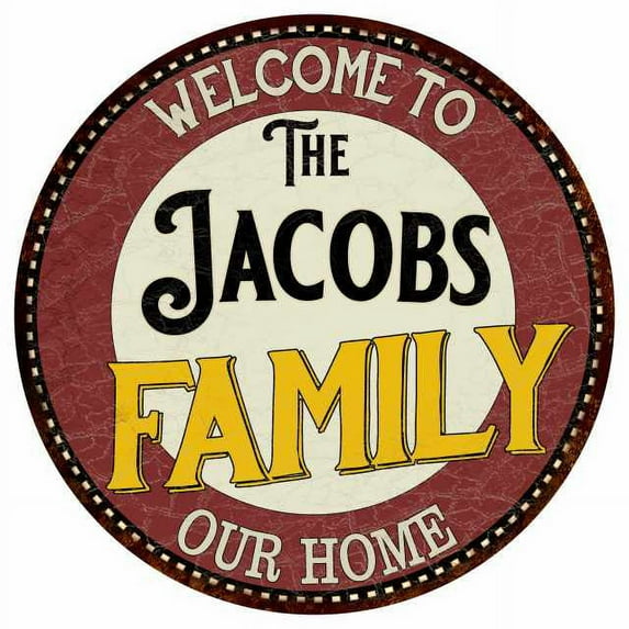 The Jacobs Family 12" Round Metal Sign Kitchen Game Room Décor 200120038234