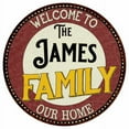 thumbnail image 1 of The James Family 14" Round Metal Sign Kitchen Game Room Decor 100140038081, 1 of 1