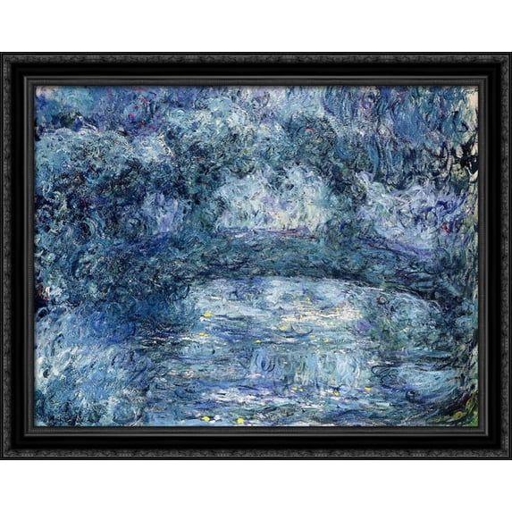 The Japanese Bridge 3 36x28 Large Black Ornate Wood Framed Canvas Art by Claude Monet