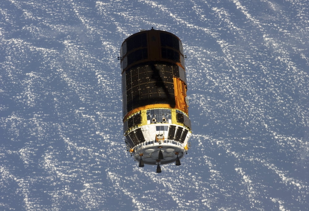 The Japanese Kounotori H-II Transfer Vehicle above Earth Canvas Art - Stocktrek Images (34 x 24)