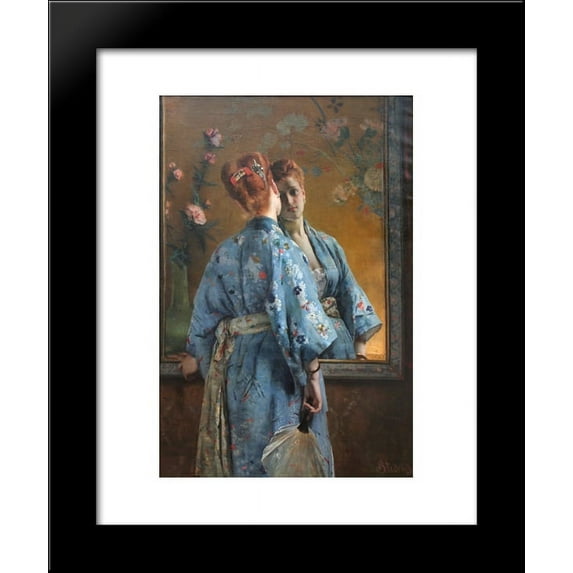 The Japanese Parisian 20x24 Framed Art Print by Alfred Stevens