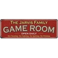 thumbnail image 1 of The Jarvis Family Red Game Room Metal 6x18 Sign 106180038601, 1 of 1