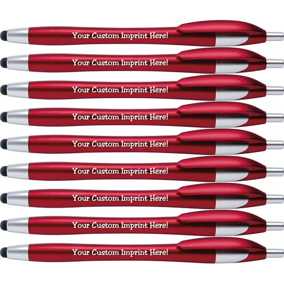 The JayLyn Ballpoint Pen with Stylus Tip. Click action Custom Personalized Black writing ink. Full color Printed Name pens Office Your Logo/Message FREE PRZONALIZATION - 12 Qty