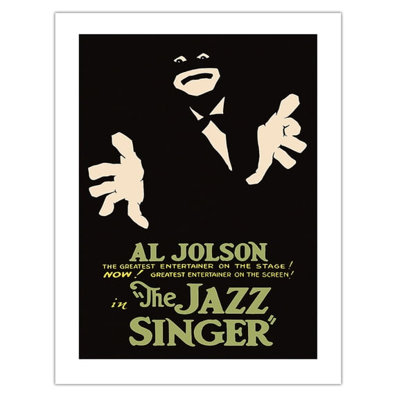 The Jazz Singer - Starring Al Jolson & May McAvoy - Vintage Film Movie Poster c.1927 - Bamboo Fine Art 290gsm Paper (Unframed) 17x22in