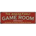 thumbnail image 1 of The Jenkins Family Gift Red Game Room Metal 6x18 Sign 206180038639, 1 of 1