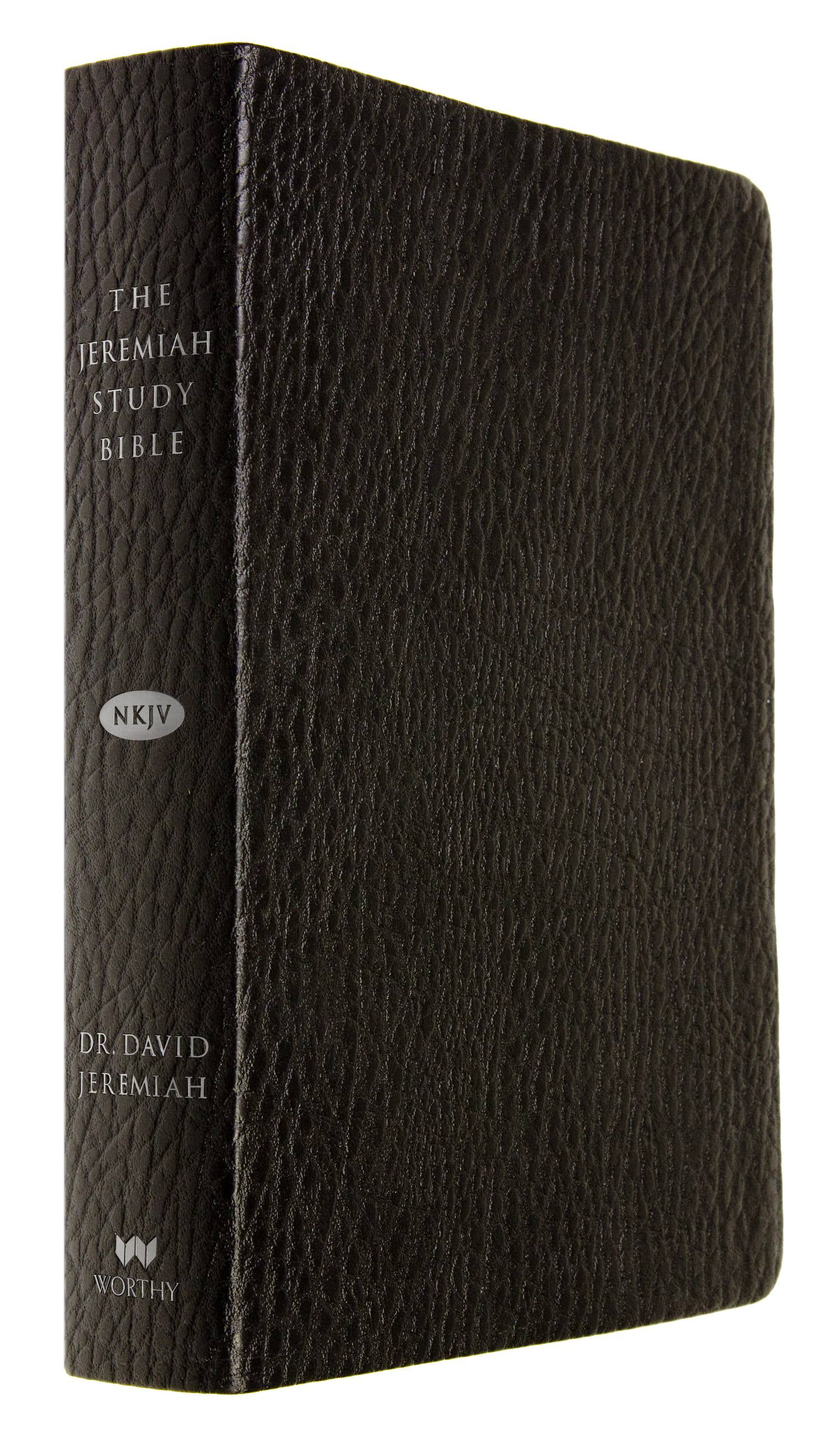 The Jeremiah Study Bible, NKJV: Black LeatherLuxe w/thumb index : What It Says. What It Means. What It Means For You. (Hardcover)