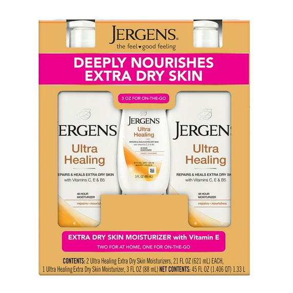 The Jergens Ultra Healing Extra Dry Skin Moisturizers (2 - 21 fl. oz. & 1 - 3 oz.)