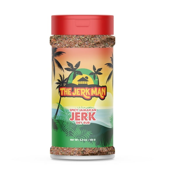 The Jerk Man Spicy Jamaican Jerk Dry Rub - Use on Fish, Chicken, Veggies. Popcorn, Meat. 3.9 ounces