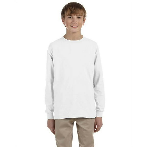 The Jerzees Youth 5.6 oz. DRI-POWER® ACTIVE Long-Sleeve T-Shirt - WHITE - S