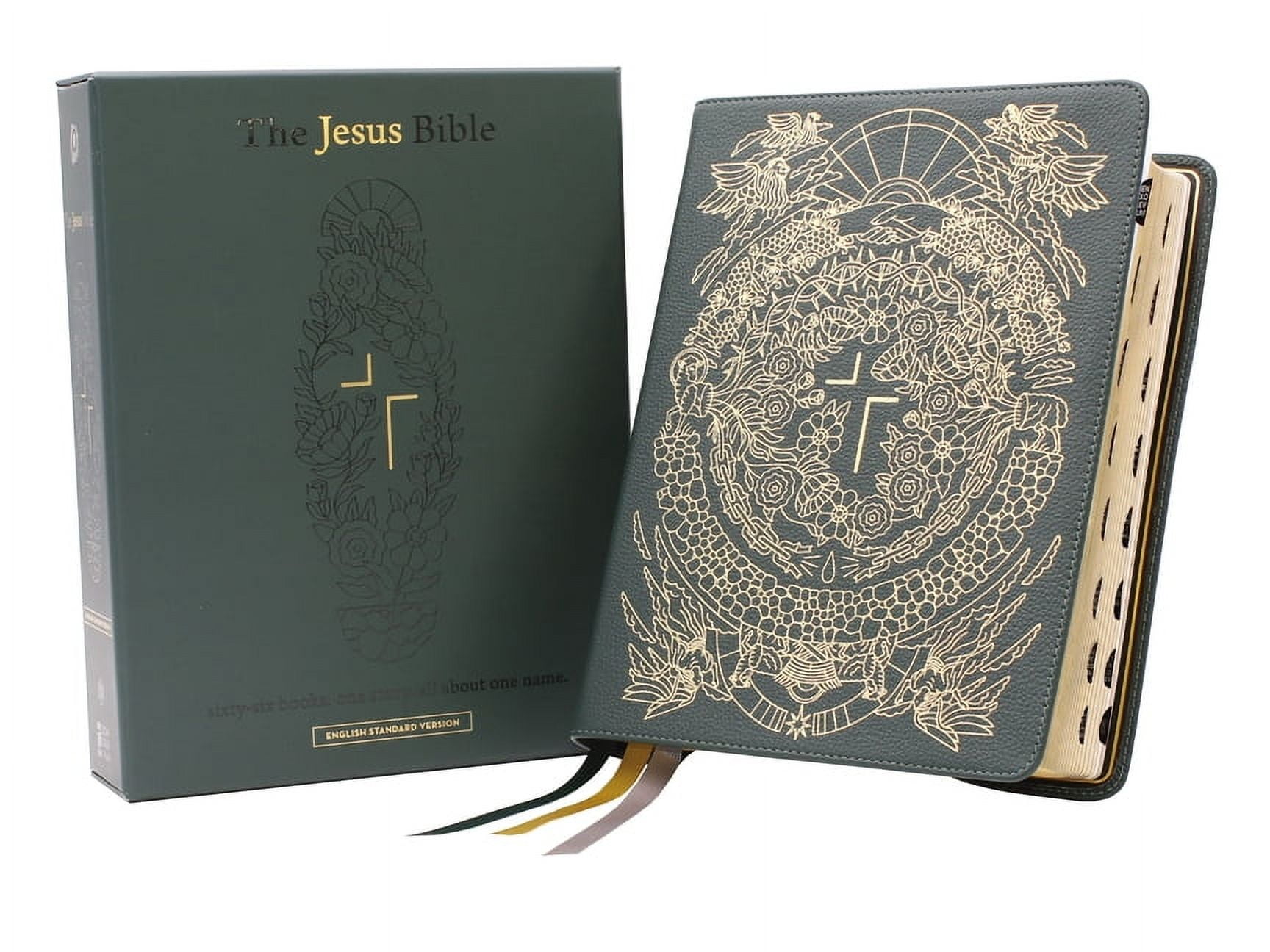 The Jesus Bible Artist Edition, Esv, (with Thumb Tabs to Help Locate the Books of the Bible), Genuine Leather, Calfskin,, (Hardcover)