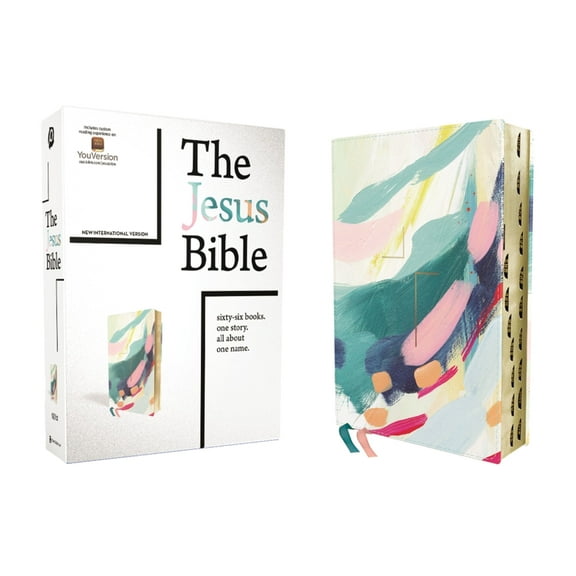 The Jesus Bible Artist Edition, Niv, Leathersoft, Multi-Color/Teal, Thumb Indexed, Comfort Print, (Hardcover)
