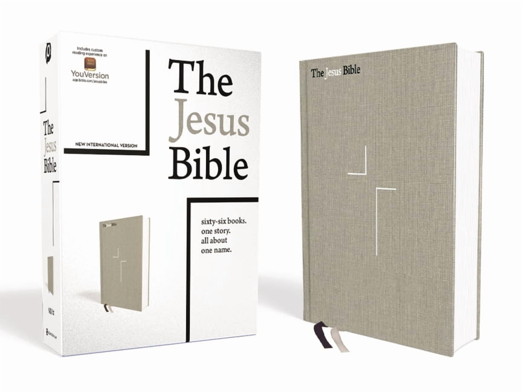 The Jesus Bible, NIV Edition, Cloth Over Board, Gray Linen