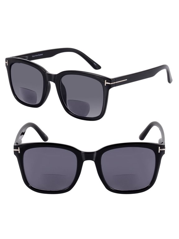 "The Jet Setter" 2 Pair of Women's Fashion Bifocal Reading Sunglasses - Black/Black - 2.50