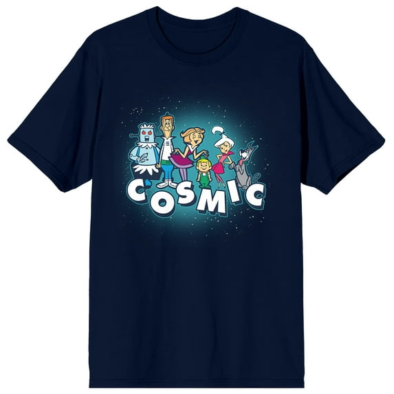 The Jetsons Cosmic Family Men's Navy Blue Graphic Tee-S