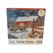 The Jigsaw Puzzle Factory Holiday Collection Rustic Christmas 500-Piece Puzzle