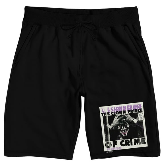 The Joker Clown Prince of Crime Men's Black Sleep Pajama Shorts-Medium
