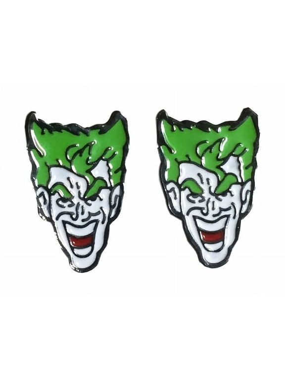 Face Enamel Metal Stud Earrings