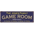 thumbnail image 1 of The Jones Family Blue Game Room Metal 6x18 Sign 106180037153, 1 of 1