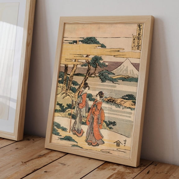The Journey Scene By River By Katsushika Hokusai, Japanese Festival Print, Japanese Art, Living Room Large Wall Art #2780, Unframed Canvas Size 8x12