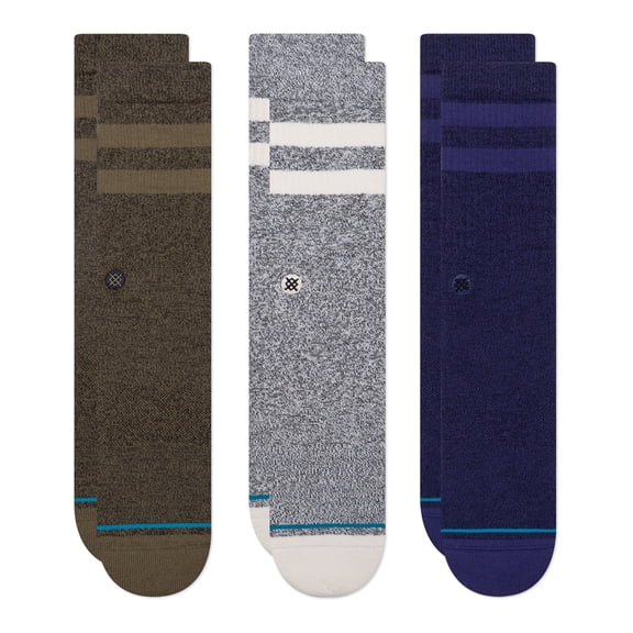 Stance Unisex Socks 3-Pack - The Joven, Logo, Stripes, Crew Socks Grey/Blue/Green 38-42