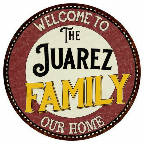 The Juarez Family 12" Round Metal Sign Kitchen Game Room Décor 200120038430