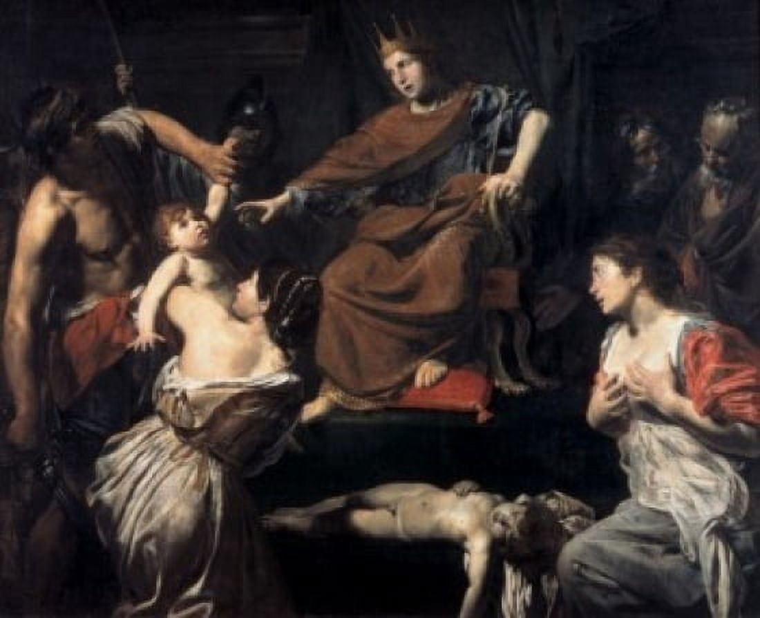 The Judgement of Solomon Jean Valentin de Boulogne (1591-1632 French) Musee du Louvre Paris Canvas Art - Jean Valentin de Boulogne (24 x 36)