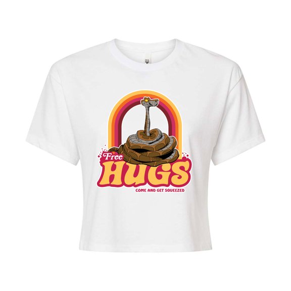 The Jungle Book - Free Hugs - Juniors Cropped Cotton Blend T-Shirt