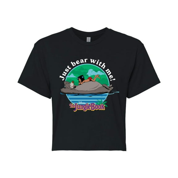 The Jungle Book - Just Bear With Me - Juniors Cropped Cotton Blend T-Shirt