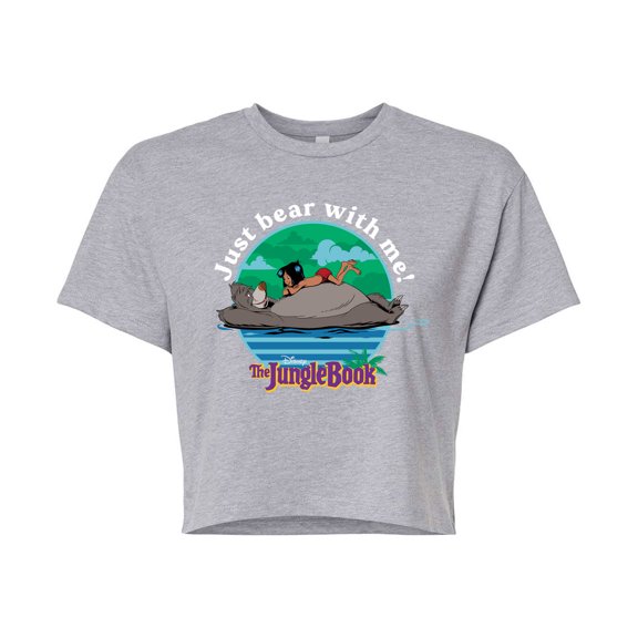 The Jungle Book - Just Bear With Me - Juniors Cropped Cotton Blend T-Shirt