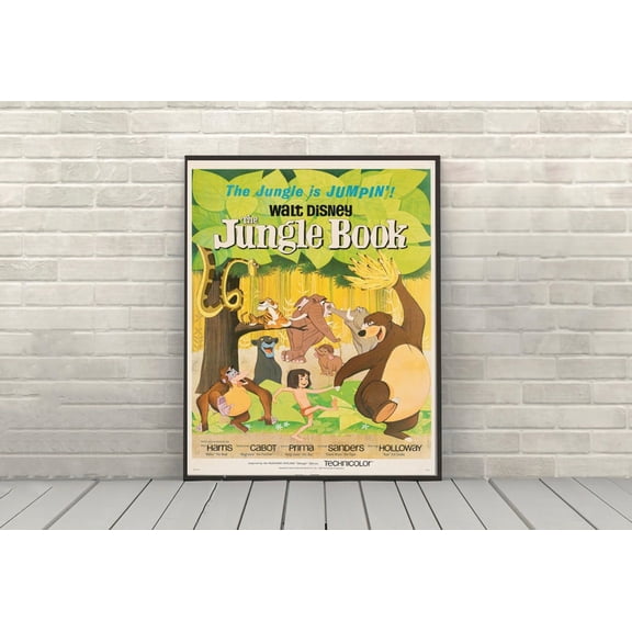 The Jungle Book Vintage Classic Animated Movie Art Poster - 8x12 UNFRAMED