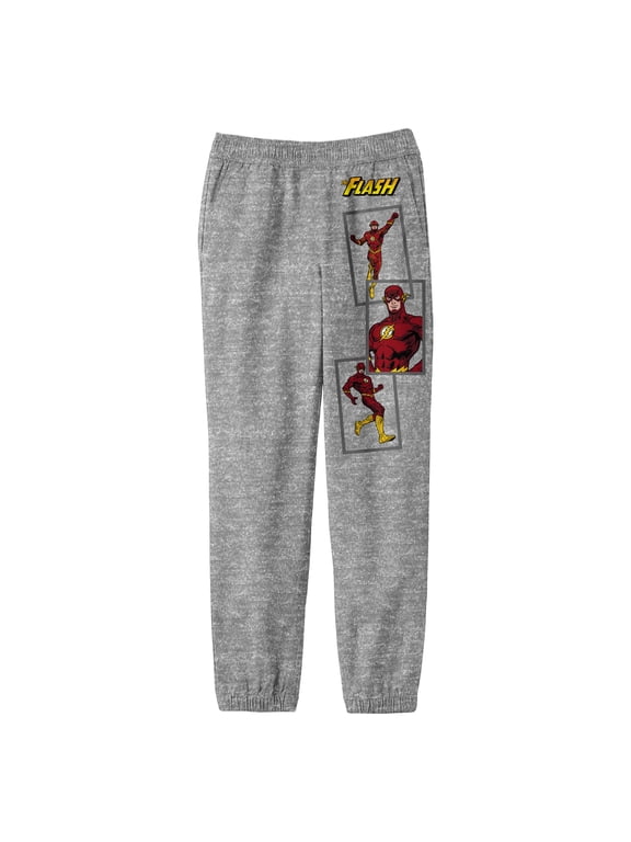 The Justice League The Flash Multi Character Youth Heather Gray Sweat Pants-XL