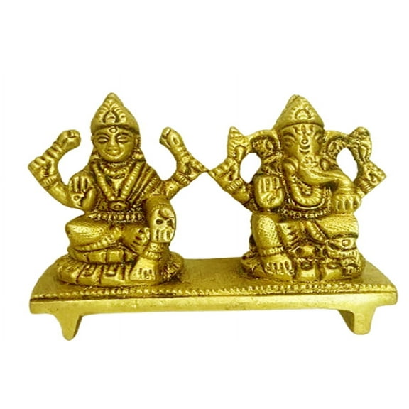 The KD Brass Laxmi Ganesha Idol, 0.77 lbs, 2.44 inches