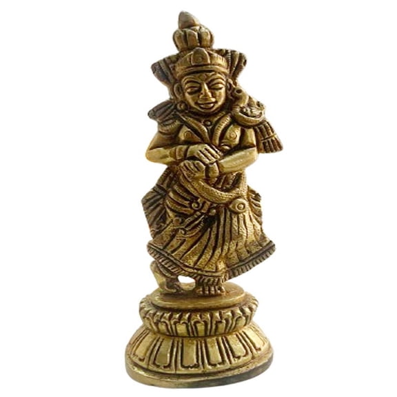 The KD Goddess Radha Rani 3.54 inch 0.44 lbs Brass Idol/Statue