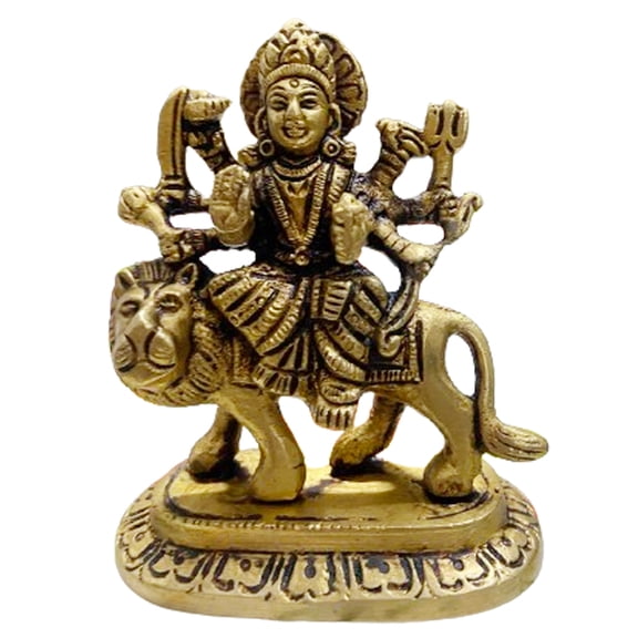 The KD Maa Durga 0.99 lbs 3.54 inch Brass Idol/Statue