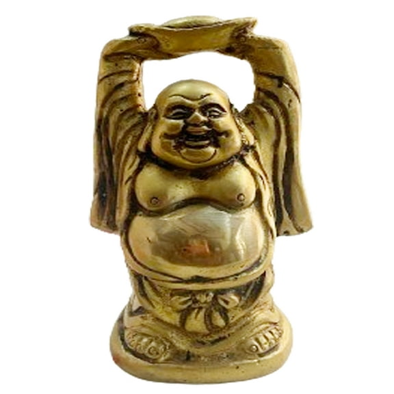 The KD Store Laughing Buddha 0.88 lbs 3.25 inches Brass Idol/Statue
