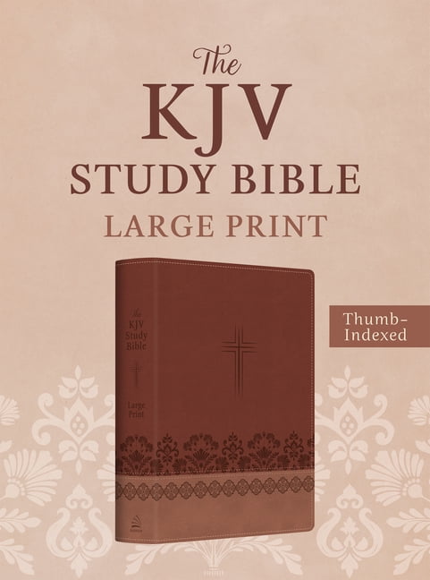 The KJV Study Bible, Large Print (Indexed) [Rose & Chestnut Cross