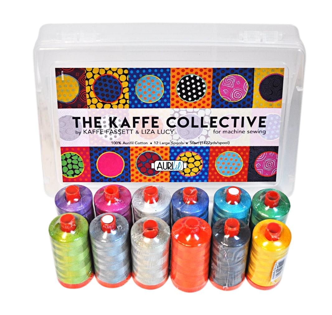 The Kaffe Collective Aurifil Thread by Kaffe Fassett & Liza Lucy 50wt 12 Large Spools