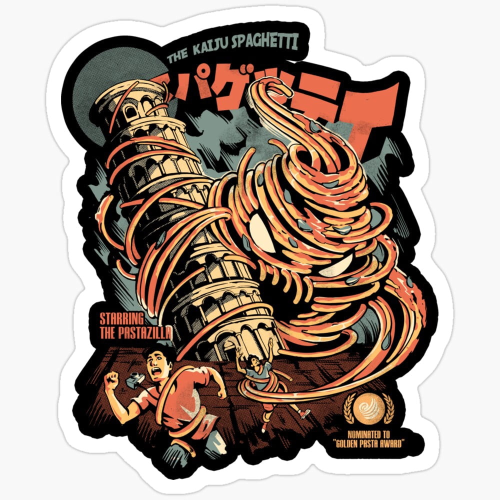 The Kaiju Spaghetti Black Version Sticker Phone Decal Water Bottle ...