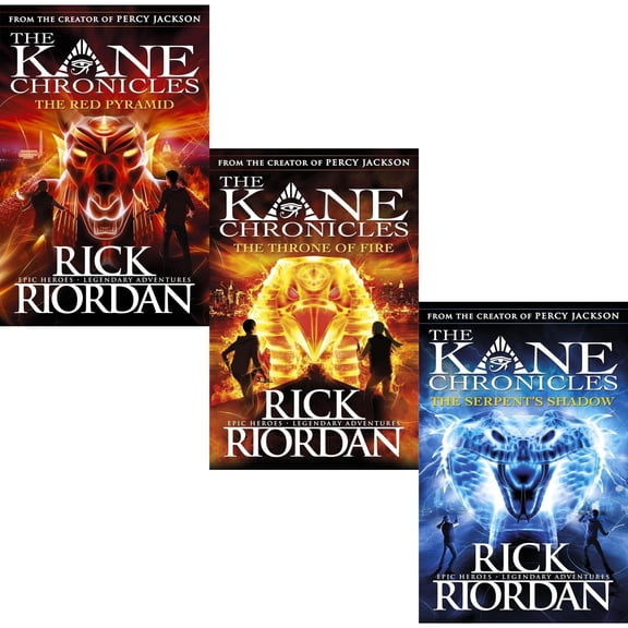 Rick Riordan The Kane Chronicles 3 Books Collection Set The Red Pyramid, The Throne of Fire & The Serpents Shadow | Egyptian Mythology Fantasy Series