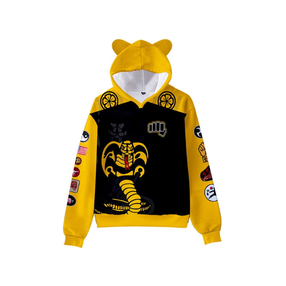 The Karate Kid Cobra Kai Cat Ear Hoodie Casual Pullover Funny Bear Ear Sweatshirt Walmart