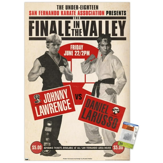 The Karate Kid - Finale in the Valley by Russell Walks Wall Poster with Pushpins, 22.375" x 34"