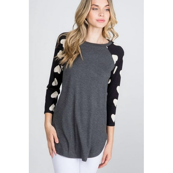 The Karina - Women's Plus Size Top with Black Sleeves