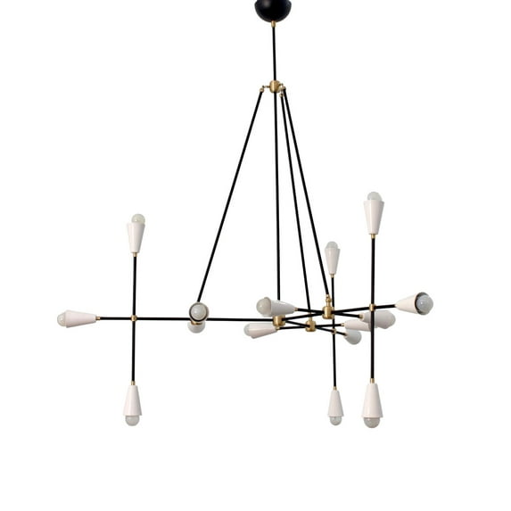 The Karma Pendant 15 Light Mid Century Brass Sputnik chandelier light Fixture