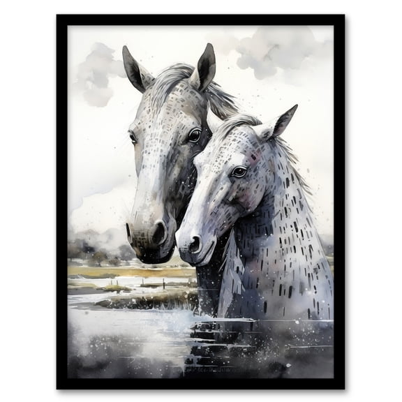 The Kelpies Reimagined Watercolour Artwork Myth Legend Scotland Celtic Artwork Framed Wall Art Print A4
