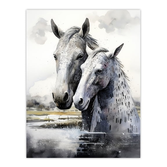 The Kelpies Reimagined Watercolour Artwork Myth Legend Scotland Celtic Unframed Wall Art Print Poster Home Decor Premium