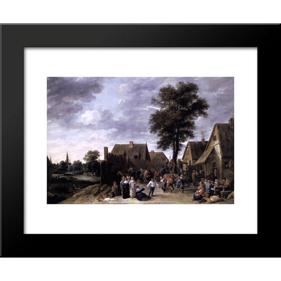 The Kermess at the Half Moon Inn 20x24 Framed Art Print by David Teniers the Younger