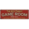 thumbnail image 1 of The Key Family Gift Red Game Room Metal 6x18 Sign 206180038017, 1 of 1