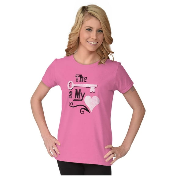 The Key To My Heart Valentines Day Womens Slim Fit Graphic Tee Brisco Brands X