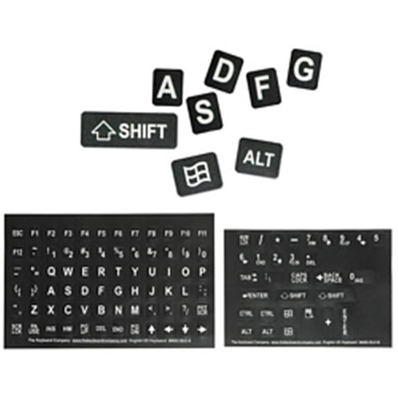 Keyboard Word Sticker The Keyboard Company Large Print Keyboard Stickers, Black-white ...